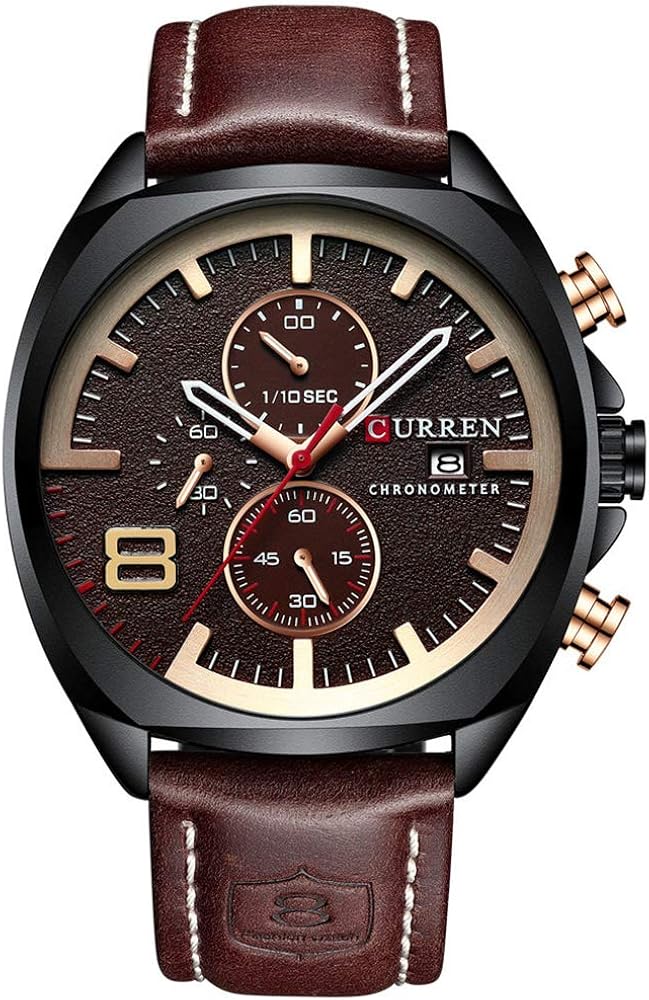 Reloj de pulsera CURREN original de acero inoxidable para hombre (Con caja y bolsa)
